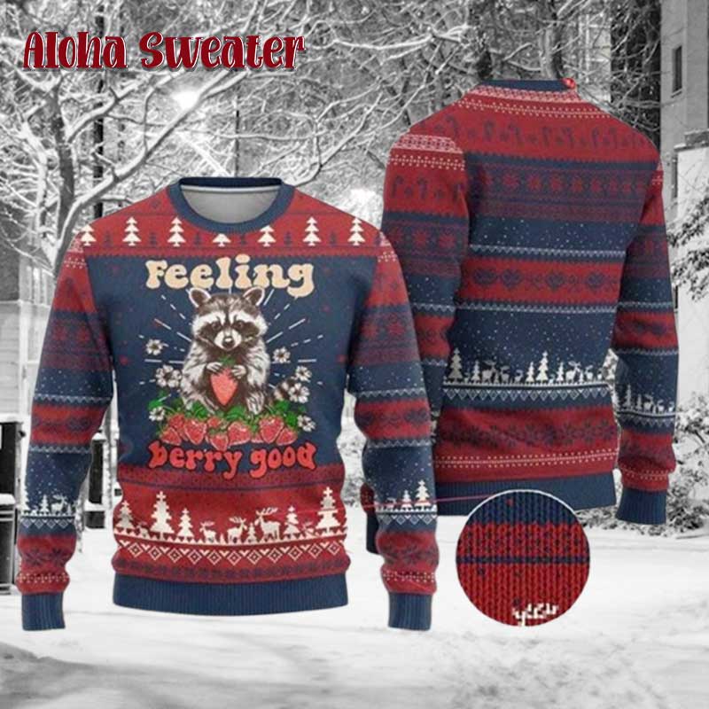 Trashy Christmas Racoon Ugly Christmas Sweater - Holiday Gift product image 3