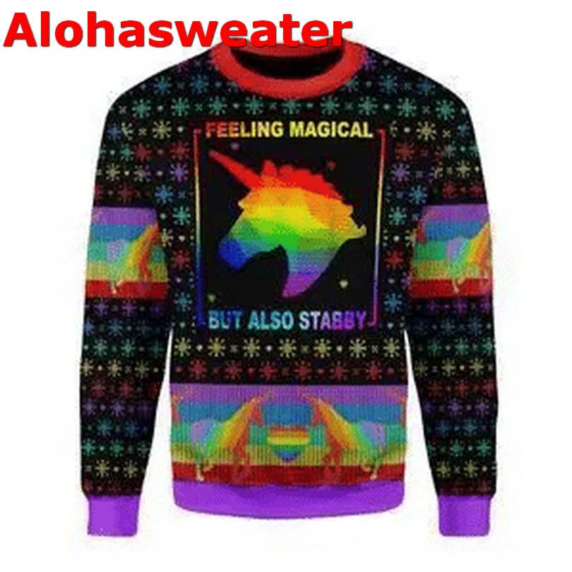 Feeling magical but also stabby Christmas Sweater - Holiday Gift product image