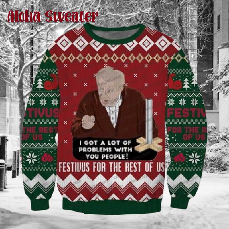 Xmas Festivus For The Rest Of Us Seinfeld Ugly Christmas Sweater - Holiday Gift product image 2