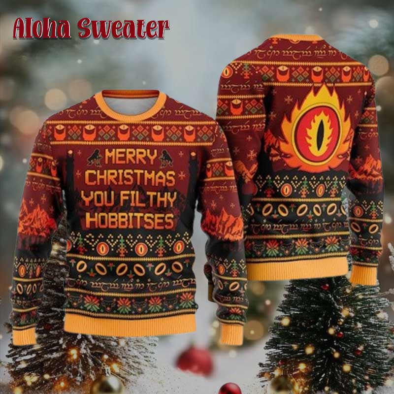 Filthy Hobbitses Lotr Lord Of The Rings Ugly Christmas Sweater - Holiday Gift product image
