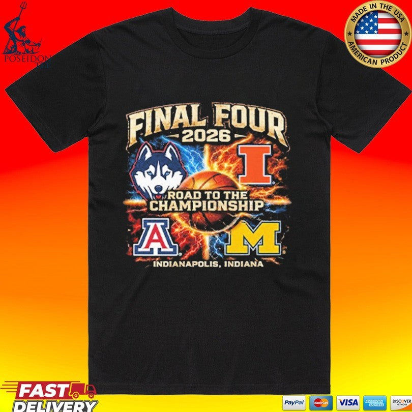Final Four 2026 Road To The Championship Indianapolis - Adult & Kids T-Shirts, Sweatshirts & Hoodies apparel design preview 1