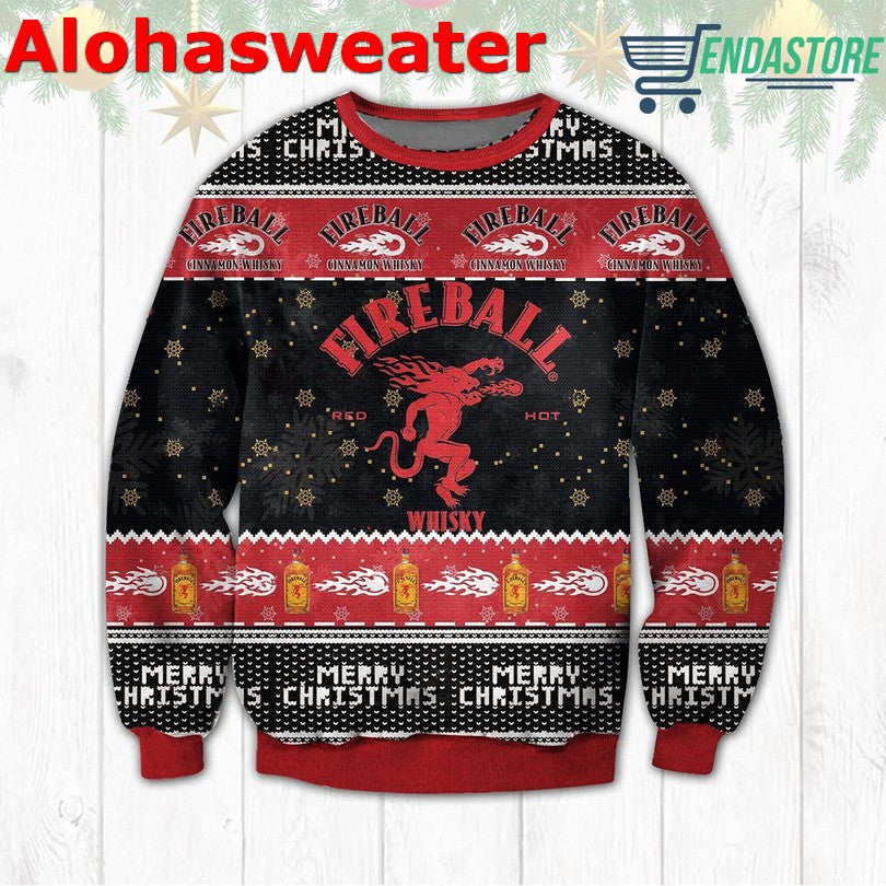 Fireball Cinnamon whiskey Christmas Sweater - Holiday Gift product image