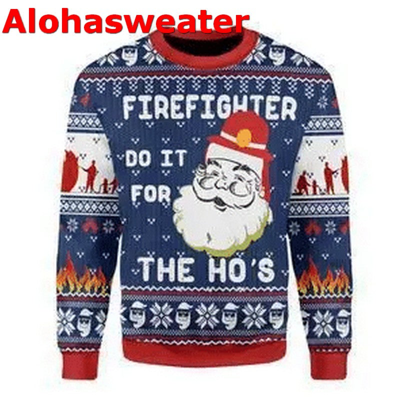 Firefighter do it for the ho’s Christmas Sweater - Holiday Gift product image