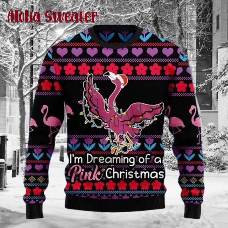 Flamingo Let’s Jingle Ugly Christmas Sweater - Holiday Gift product image 3