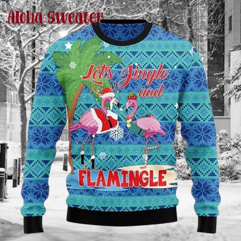 I Am Dreaming Of A Pink Christmas Flamingo Ugly Christmas Sweater - Holiday Gift product image 5