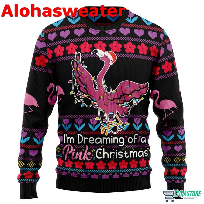 Flamingo Snow Ugly Christmas Sweater - Holiday Gift product image 3