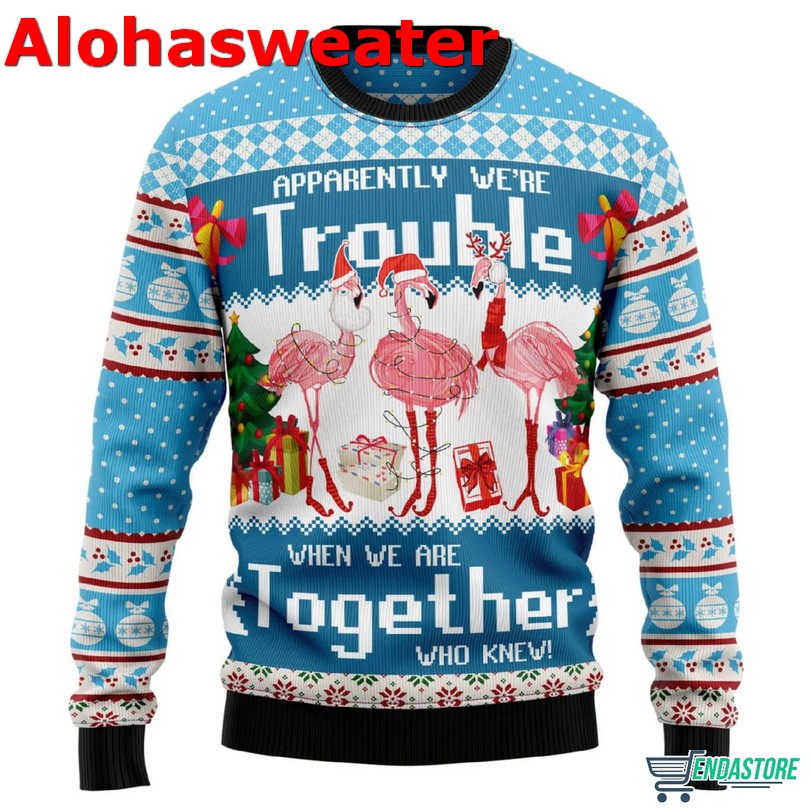 Flamingo Together Ugly Christmas Sweater - Holiday Gift product image