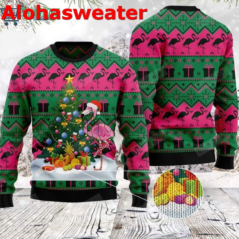 Flamingo Together Ugly Christmas Sweater - Holiday Gift product image 2