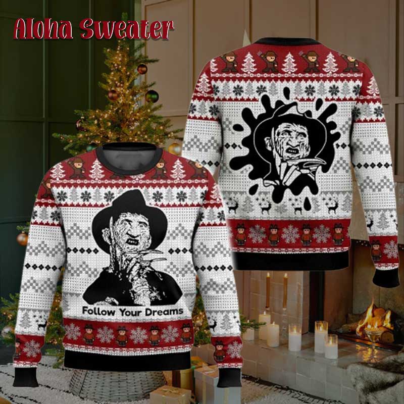 He’s Sniffing For You Freddy Krueger Ugly Christmas Sweater - Holiday Gift product image 5