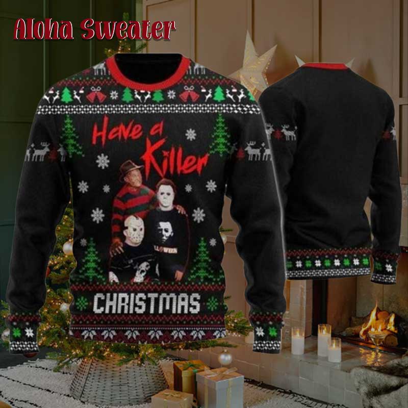 Freddy Krueger Halloween And Holiday Ugly Christmas Sweater - Holiday Gift product image 2