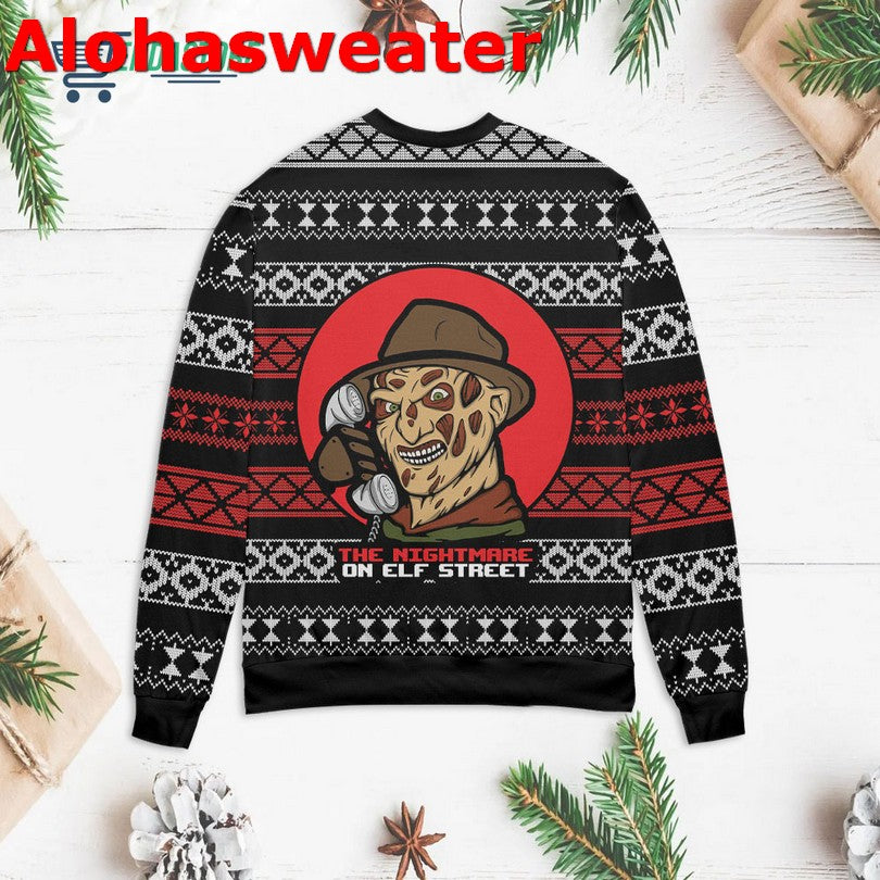 Freddy Krueger the nightmare on Elf street Christmas Sweater - Holiday Gift product image 2
