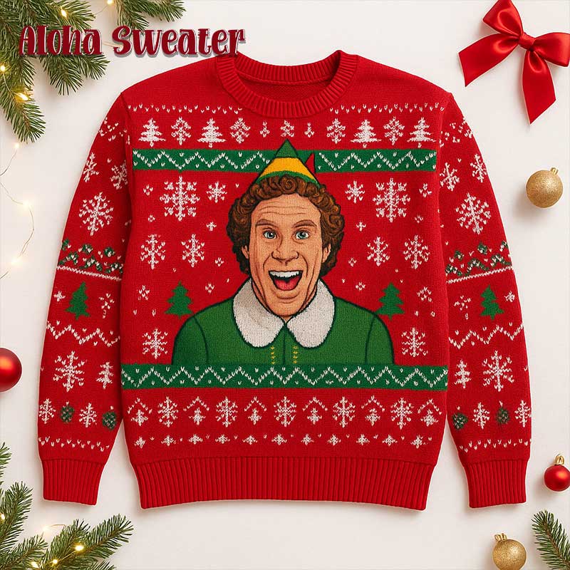 Friendly Smile Buddy The Elf Ugly Christmas Sweater - Holiday Gift product image