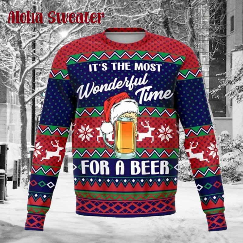 Happy Beer Santa Clause Ugly Christmas Sweater - Holiday Gift product image 3