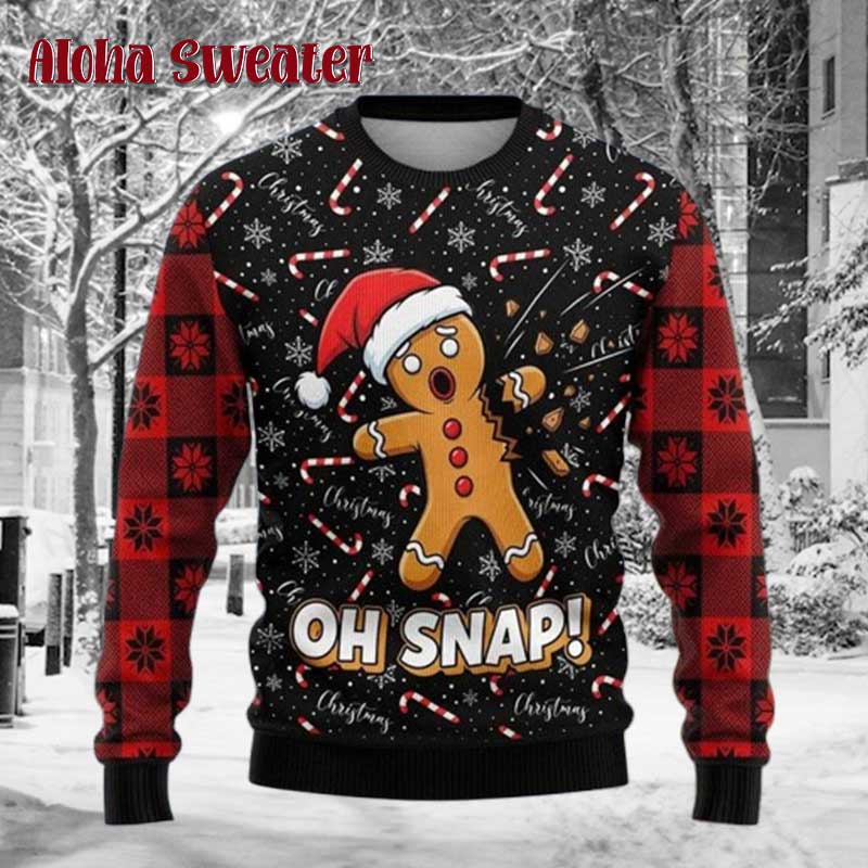 Funny Gingerbread Funny Cookie Couple Ugly Christmas Sweater - Holiday Gift product image 2