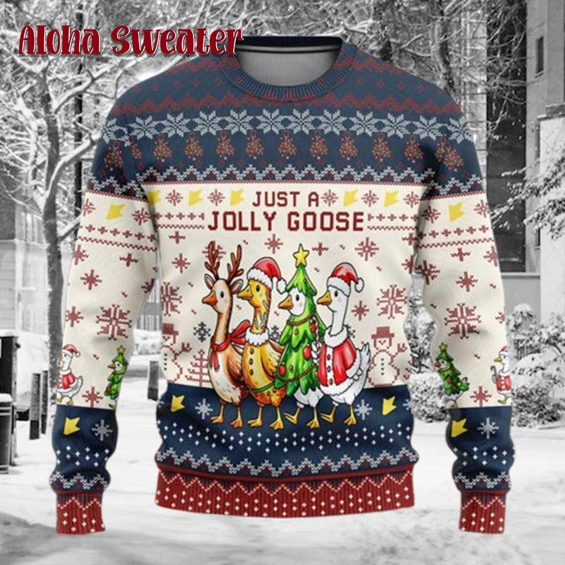 Gingerbread Goose Ride Ugly Christmas Sweater - Holiday Gift product image 5