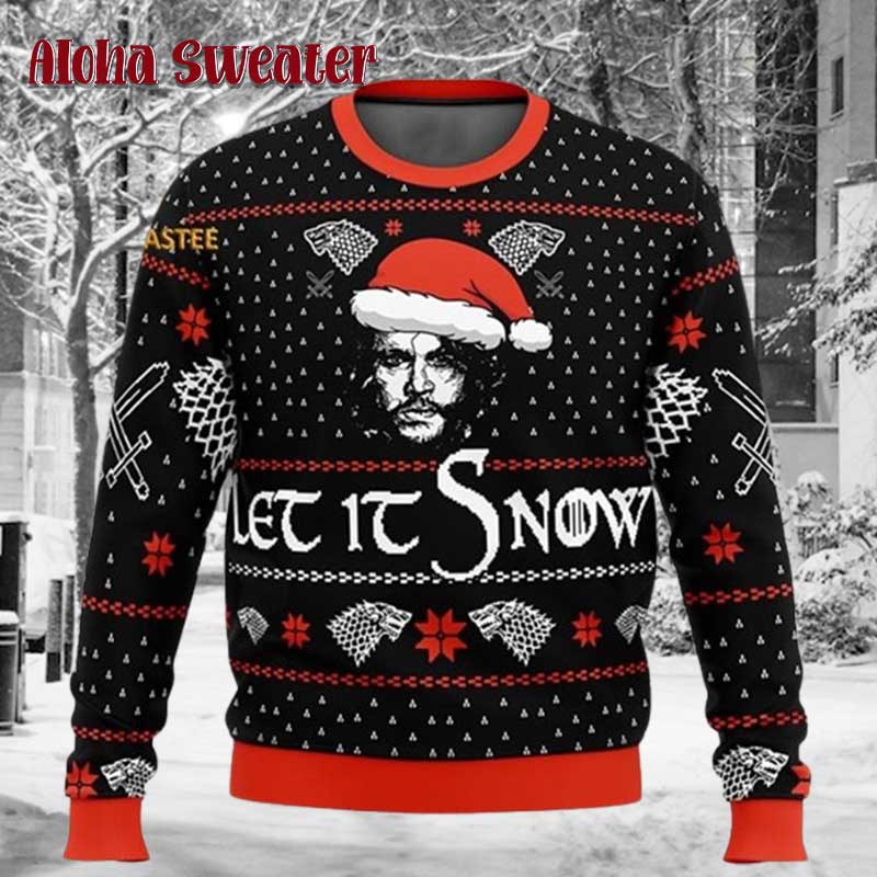 Game Of Thrones Jon Snow Let It Snow Ugly Christmas Sweater - Holiday Gift product image