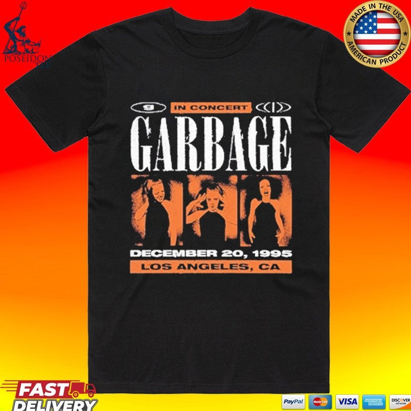 Garbage In Concert December 20, 1995 Los Angeles, Ca - Adult & Kids T-Shirts, Sweatshirts & Hoodies apparel design preview 1