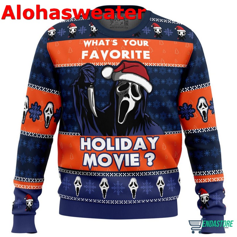 Ghostface Boo You Whore Halloween Ugly Christmas Sweater - Gift Idea product image 3