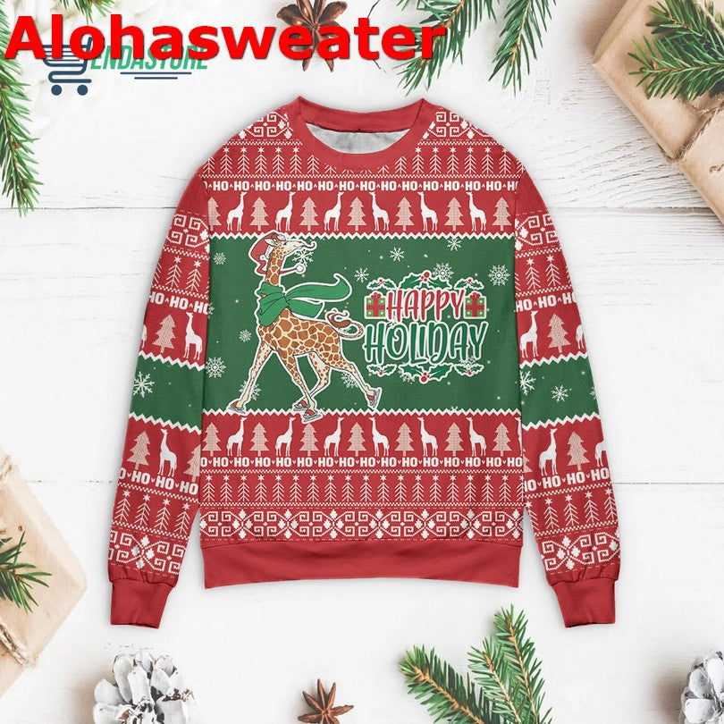 Giraffe Scarves Ugly Christmas Sweater - Holiday Gift product image 3