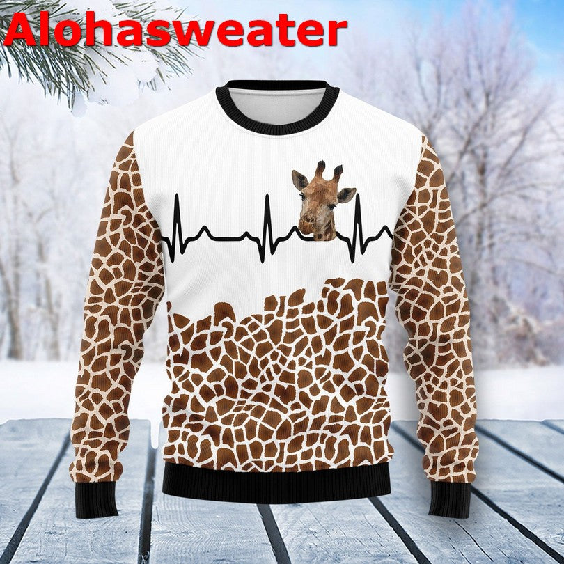 Giraffe Happy Holidays Ugly Christmas Sweater - Holiday Gift product image 2