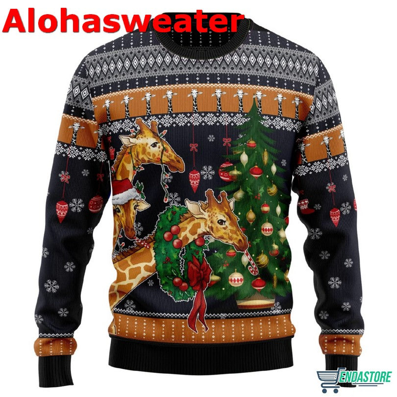 Giraffe holiday Christmas Sweater - Holiday Gift product image 2