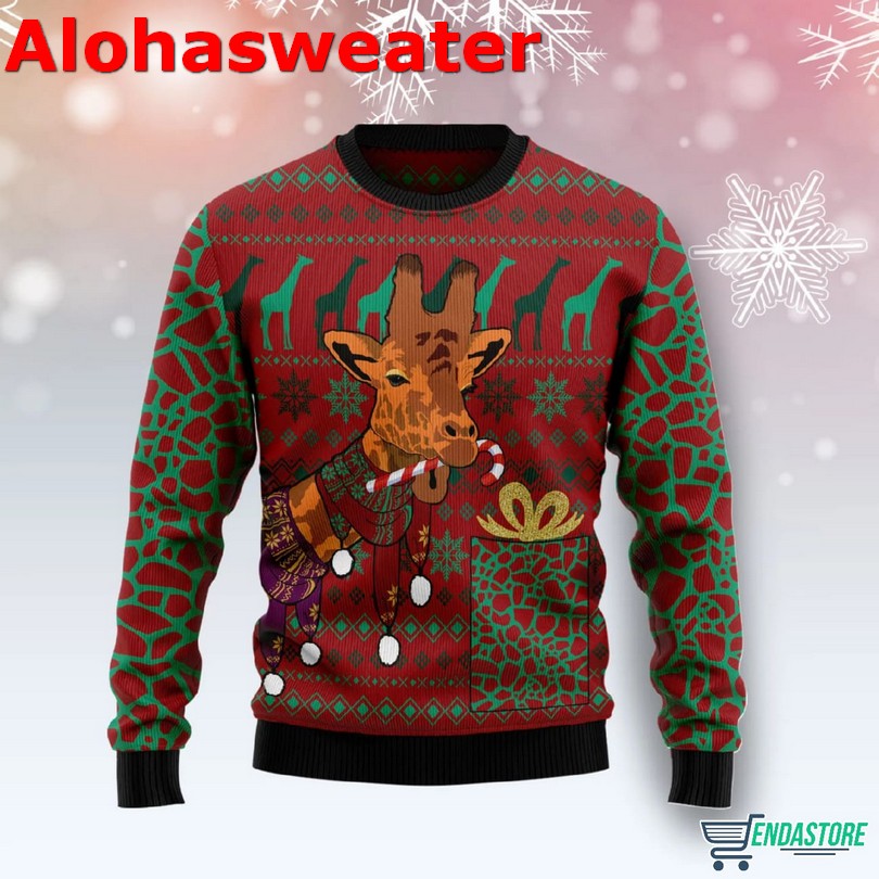Giraffe happy holiday Christmas Sweater - Holiday Gift product image 4