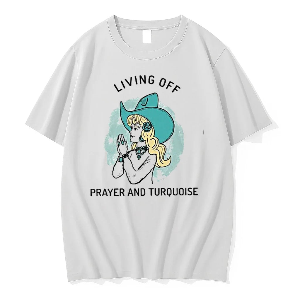 Girl Living Off Prayer And Turquoise 0 Sweater - Adult & Kids T-Shirts, Sweatshirts & Hoodies apparel design preview 1