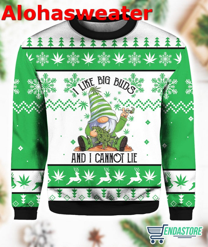 Gnome I Like Big Buds And I Cannot Lie Christmas Sweater - Holiday Gift product image