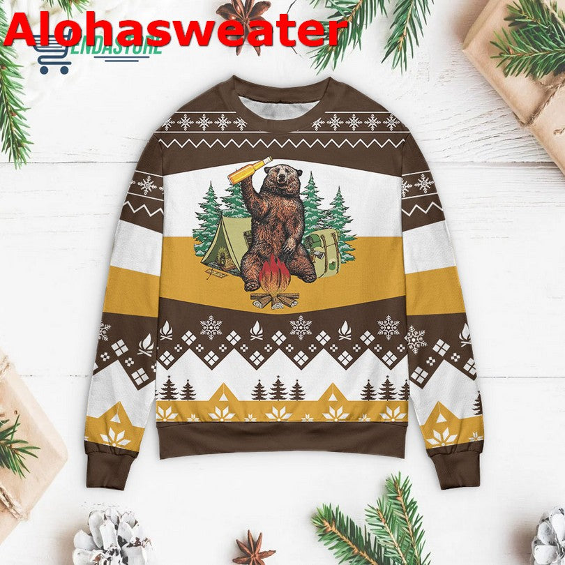 Go outside worst case scenario a bear kills you Christmas Sweater - Holiday Gift product image