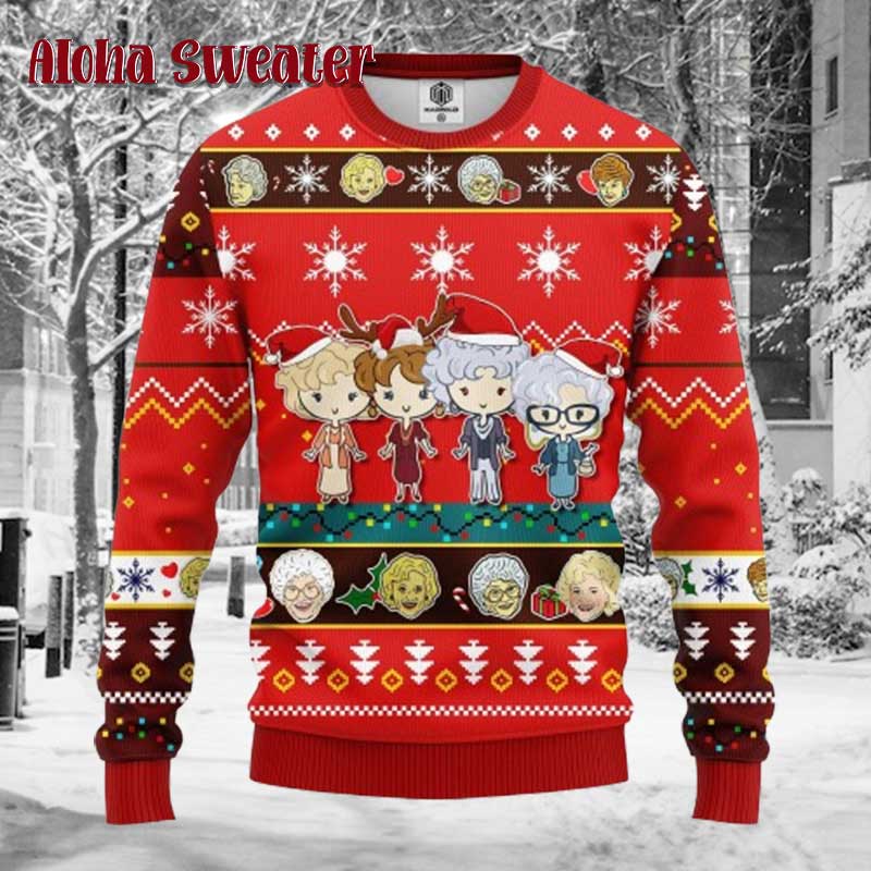 Golden Girls Red Chibi Ugly Christmas Sweater - Holiday Gift product image