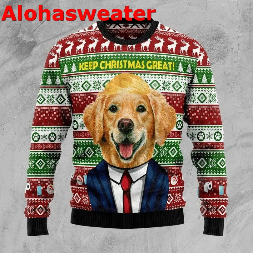 Golden retriever dog keep Christmas great Christmas Sweater - Holiday Gift product image