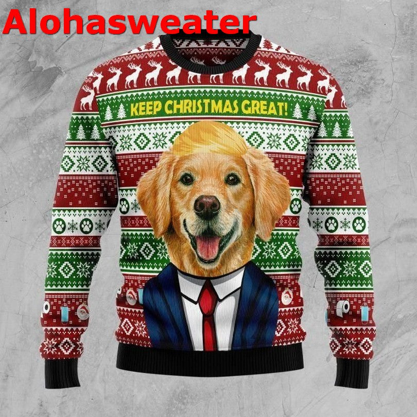 Golden retriever dog keep Christmas great Christmas Sweater - Holiday Gift product image 2