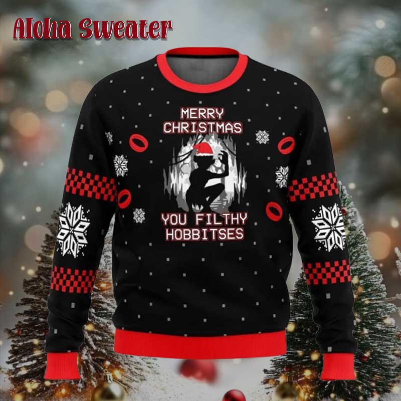 Gollum Lord Of The Rings Ugly Christmas Sweater - Holiday Gift product image