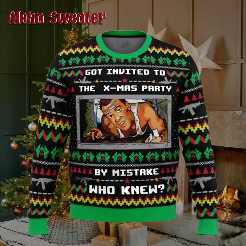 Hans Gruber Fall Nakatomi Die Hard Ugly Christmas Sweater - Gift Idea product image 3
