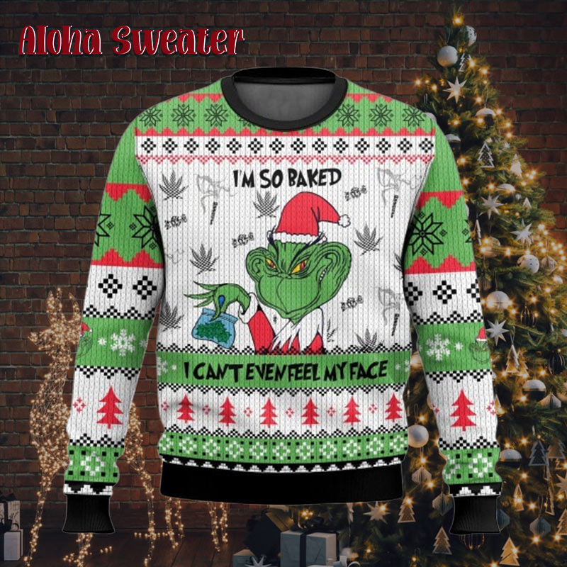 The Grinch Just Here For The Present Ugly Christmas Sweater - Holiday Gift product image 5