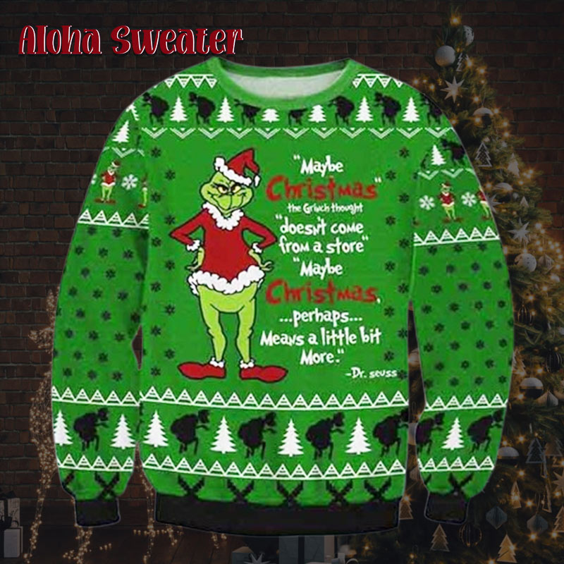 Wishing For Gifts Grinch Ugly Christmas Sweater - Holiday Gift product image 5