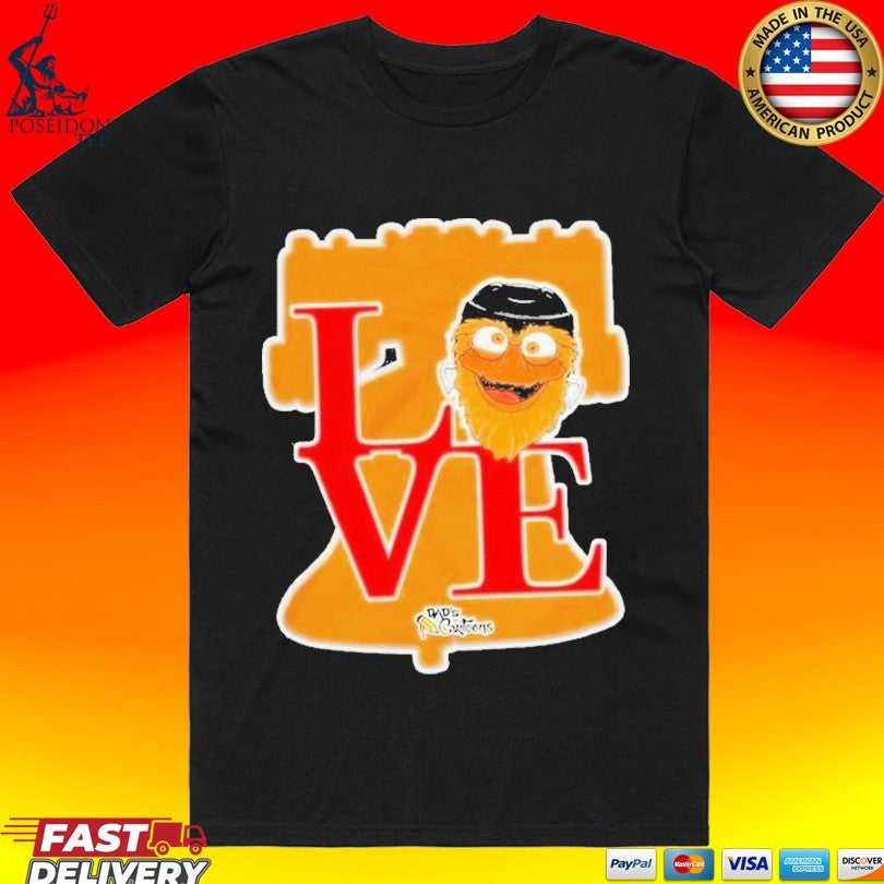 Gritty Love Philadelphia Flyers Hockey Mascot Nhl - Adult & Kids T-Shirts, Sweatshirts & Hoodies apparel design preview 1