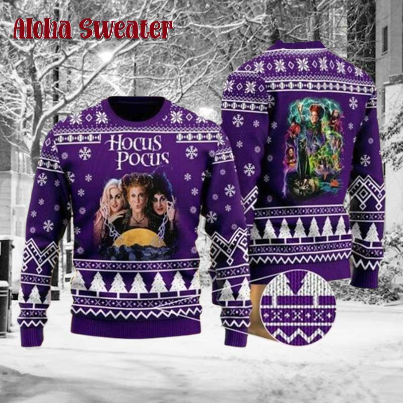 Halloween Hocus Pocus Witches Ugly Christmas Sweater - Holiday Gift product image