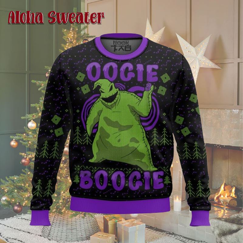 Halloween Pattern Nightmare Before Christmas Oogie Boogie Ugly Christmas Sweater - Holiday Gift product image