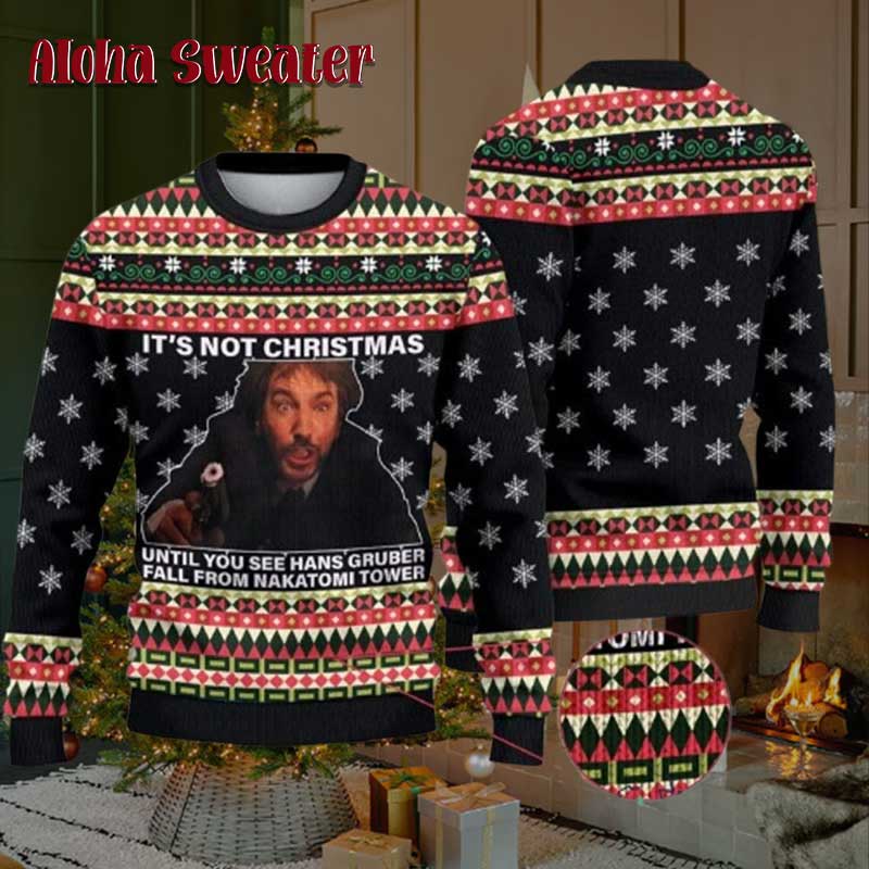 It’s No Xmas Until Hans Gruber Die Hard Ugly Christmas Sweater - Holiday Gift product image 4