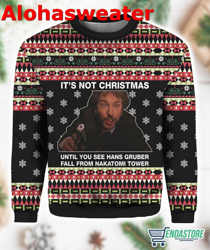 Hans Gruber Fall Nakatomi Plaza Die Hard Ugly Christmas Sweater - Holiday Gift product image