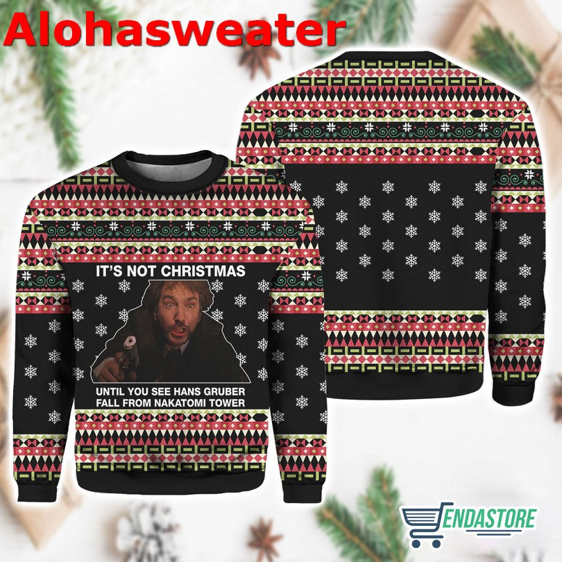 Hans Gruber Fall Nakatomi Plaza Die Hard Ugly Christmas Sweater - Holiday Gift product image 3
