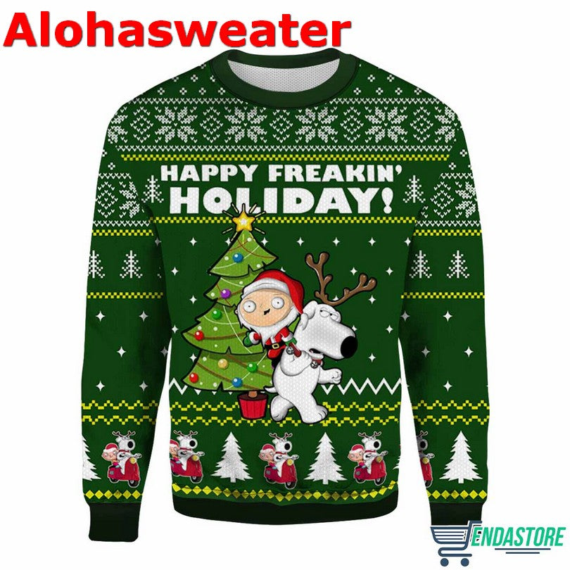 Happy Freakin Holidays Family Guy Ugly Christmas Sweater - Holiday Gift product image