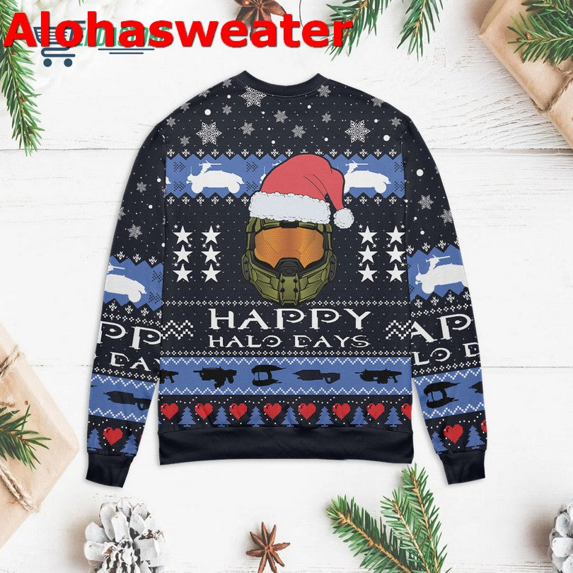Happy halo days Christmas Sweater - Holiday Gift product image 2