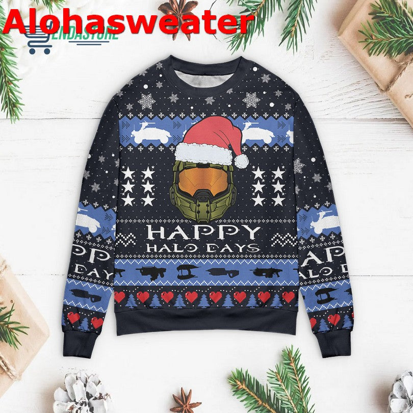 Happy halo days Christmas Sweater - Holiday Gift product image 3