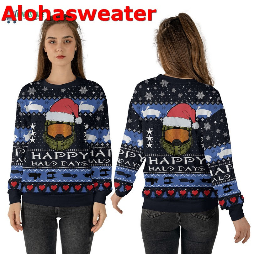 Happy halo days Christmas Sweater - Holiday Gift product image 4
