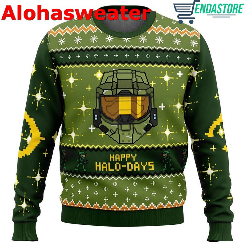Happy Halo-days Halo PMLDMNB9 Ugly Christmas Sweater - Holiday Gift product image 2