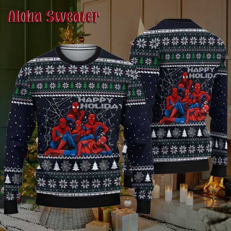 Across The Spider Verse Suit Spider Man Ugly Christmas Sweater - Holiday Gift product image 4