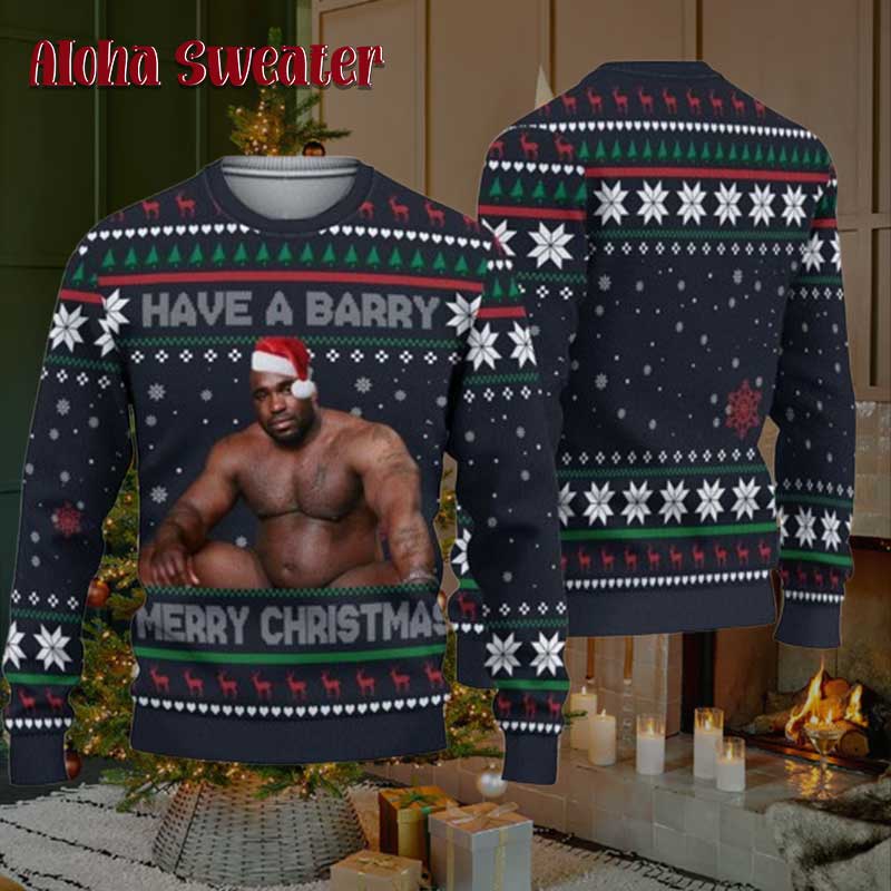 Great For White Elephant Barry Wood Ugly Christmas Sweater - Holiday Gift product image 2