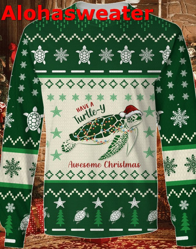 Have a turtle y awesome Christmas Sweater - Holiday Gift product image